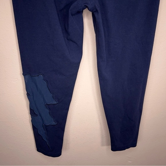 Medium C And C Blue Lighting Bolt Mesh Leggings Casual Stretch Ankle Cropped - Picture 3 of 12